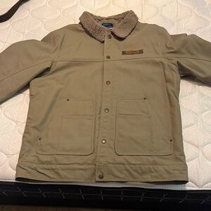 Columbia Men's Khaki Jacket with Sherpa Collar